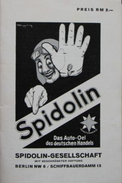 Spidolin Automobiloil Handbook 1928 (6785)
